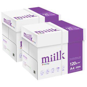 [miilk]/한국 밀크 A4 복사용지(A4용지) 120g 2000매 2BOX