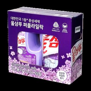 애경 울샴푸 퍼플라일락 3L+2.3L 손빨래 중성세탁세제 대용량 액체 섬유린스