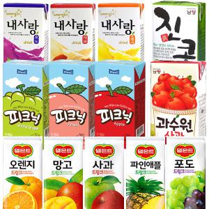 피크닉 사과 200ml x 24팩 과수원 팩음료 델몬트 드링크 딸기 포도 두유 음료수