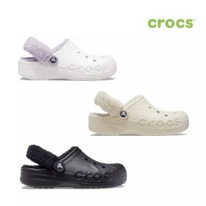 Crocs 따뜻한 코튼 베야 따뜻한 겨울 양털 야외 모직 신발 겨울용 닫힘 토 슬립온에 딱 맞는 206633 나막신