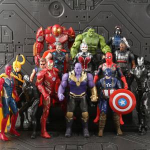 16cm 애니메이션 PVC 마블 전설 액션 피규어 스파이더 맨 헐크 Ultron Thanos 캡틴 아메리카 Ironman 플라스틱 키즈 크리스마스 생일 장난감