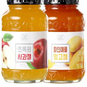 초록원 사과잼 1kg 파인애플망고잼 1kg 망고쨈 대용량