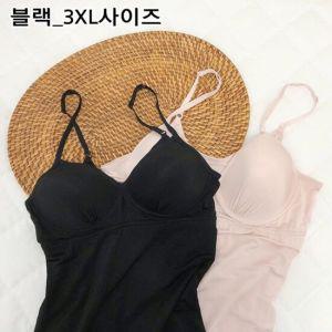 여성 고탄력 속옷 인견 통풍 편한 캡나시 블랙 3XL