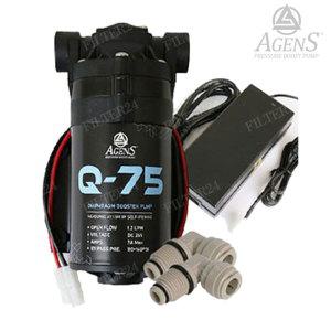 아겐스펌프 Q-75 DC24V 분당 1.2L 커넥터+2.5A아답터 [석션자흡가능]