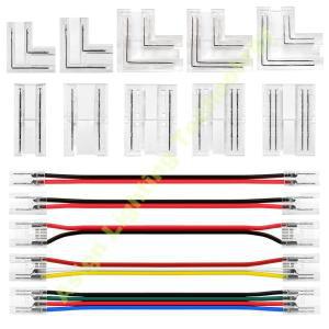 COB LED 스트립 커넥터 무용접 퀵 커넥터 전선 연결 2 핀 3 핀 4 핀 5V 12V 24V 5mm 8mm 10mm 로트 당 5 개