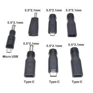 마이크로 USB 20DC 55x21mm 전원 잭 어댑터 플러그 USB CDC 55x21mm 전원 커넥터 어댑터 5V 1 개