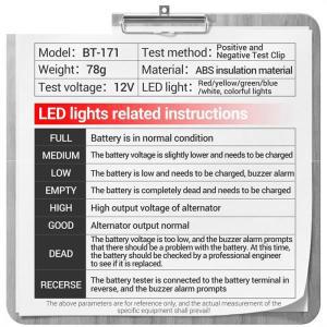 ANENG 배터리 테스터 도구, BT-171 자동차 진단 12V 분석기