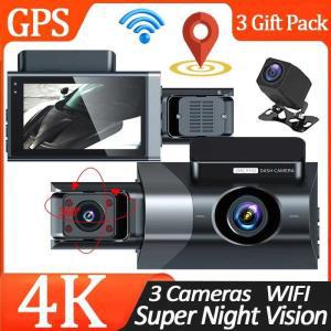 거치형 TV 모니터 차량용 DVR 후면보기 카메라 4K 대시 캠 와이파이 GPS 비디오 녹음기 블랙 박스 자동차