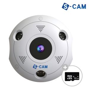 IP cam 홈카메라 HD CCTV 360도 파노라마 가정용 반려동물 사무실 천장 설치 S-CAM360