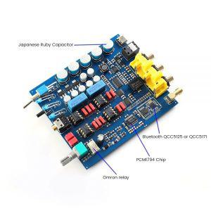 오디오젠더 오디오 DAC 보드, QCC5171 블루투스 리시버 5.3 PCM1794 디코더 지지대, USB APTX-HD LDAC 헤드