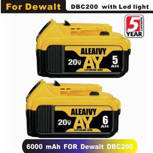 DeWalt 배터리 전동 공구 교체, DCB184, DCB181, DCB182, DCB200, 18650 배터리, 18 볼트, 20V, 6.0Ah, 최