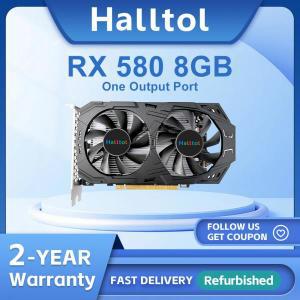 Halltol RX580 8 GB 2048 SP 그래픽 카드, RX588 GPU 8G 게이밍 비디오 VGA GDDR5 AMD Radeon RX 580 8 GB