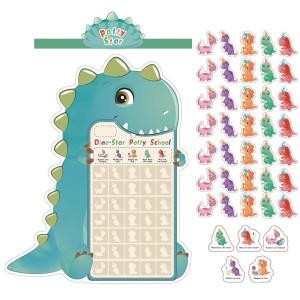 Potty Training Chart for Toddlers Dinosaur Magnetic Design Potty Chart with 35 Stickers Crown for Bo