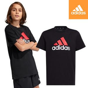 [매장정품] 아디다스 ADIDAS 키즈 130cm-160cm 주니어 에센셜 빅로고 반팔티/편안한 면소재 라운드티 [HR63