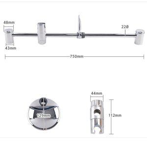 다용도 비누대 샤워기 행거 슬라이스바 세트 750mm