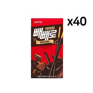 롯데 빼빼로 초코 54g 40개 1Box 아이 간식 과자