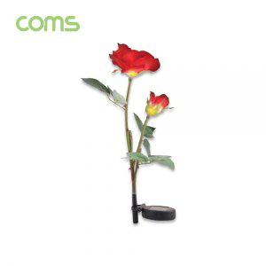 Coms 태양광 LED 정원등 Red 장미 600mAh