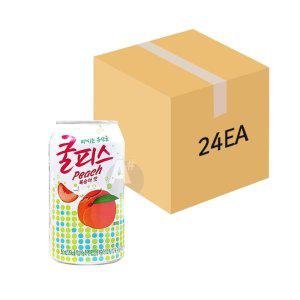 쿨피스 복숭아맛 350ml 캔 24개입 (1BOX) 한박스 음식점음료수 뚱캔음료 업소용식자재 후식음료 쿨피스캔