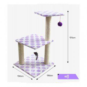 고양이 미니 땡땡이 캣타워 좁은공간 활용 타워 퍼플