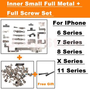 아이폰 X XS XR 11 프로 맥스 6 6S 7 8 플러스용 소형 금속 내부 홀더 액세서리, 전체 나사 포함 브래킷 실드 플레이트 풀 세트