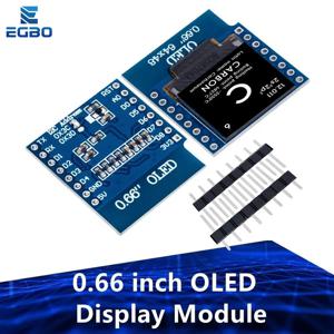 WEMOS D1 미니 ESP32 모듈 아두이노 AVR STM32 용 OLED 디스플레이 모듈, 64x48 0.66 인치 LCD 스크린 IIC I2C OLED, 0.66 인치