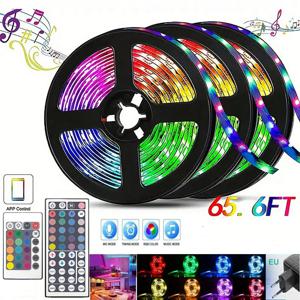 LED 스트립 조명 스마트 와이파이 알렉사 SMD 5050 RGB LED 테이프, 220V 네온 스트립, 음악 동기화, 다채로운 룸 밴드 장식, 5-30M, 12V