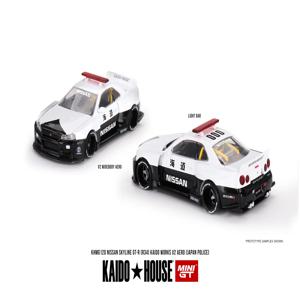 Kaido House + MINIGT 120 스카이라인 GTR R34 Kaido Works V2 에어로 다이캐스트 모델 자동차