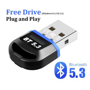 블루투스 5.3 동글 블루투스 5.0 수신기, PC USB 어댑터, 스피커 마우스 키보드 음악 오디오 송신기