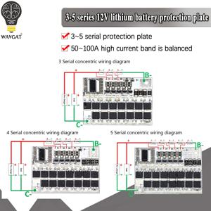 리튬 이온 Lmo 삼원 리튬 배터리 보호 회로 기판, 리튬 폴리머 밸런스 충전, 3S 4S 5S Bms, 12V, 16.8V, 21V, 3.7V, 100A