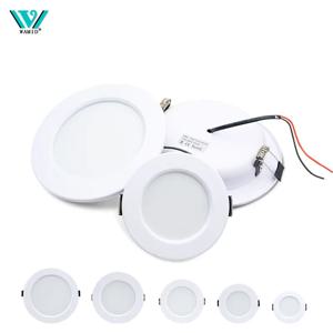 LED 다운라이트 화이트 바디 원형 천장 조명, 침실 주방 실내 LED 조명, 5W, 9W, 12W, 15W, 18W, DC 12V, 24V, AC 110V, 220V