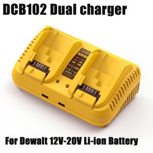 디월트 리튬 이온 배터리용 이중 충전기, DCB102, 10.8V, 12V, 14.4V, 20V, DCB203, DCB204, DCB205, DCB118, DCB105, DCB107, DCB112, DCB115