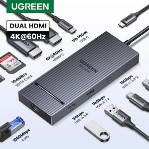 UGREEN USB C 허브, 10Gbps, 4K60Hz, HDMI, USB3.2, PD100W, USB 스플리터, 노트북, 맥북 프로 에어, 아이패드 폰, 안드로이드 도킹 스테이션