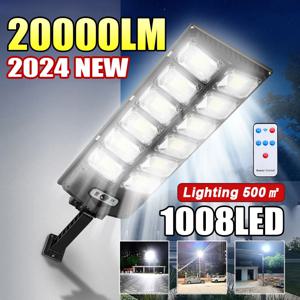 20000LM 10008LED 모션 센서가 있는 태양열 실외 조명 벽 조명 햇빛 에너지 가로등 방수 외부 태양열 램프