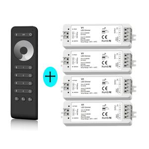 단일 색상 LED 조광기, 푸시 스위치, 13 키 터치 휠, RF 2.4G RS1 무선 리모컨, 4 존 조광 V1, DC 5V, 12V, 24V, 36V