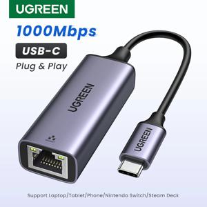 UGREEN USB 이더넷 1000Mbps USB C to RJ45 랜 썬더볼트 3, 노트북 PC, 맥북, 삼성, 윈도우, C 타입 네트워크 카드 인터넷