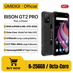 UMIDIGI BISON GT2 PRO 안드로이드 러기드 스마트폰, Helio G95, 6.5 인치 FHD + 90Hz NFC 64MP 카메라, 6150mAh 배터리 휴대폰, IP68,IP69K