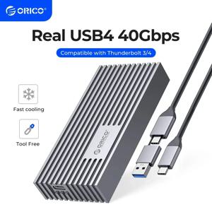 ORICO NVMe M.2 SSD 인클로저, 썬더볼트 3/4 호환 알루미늄 M2 외장 케이스, USB4, 40Gbps, PCIe3.0 x 4, 20Gbps, 10 Gbps, 6Gbps