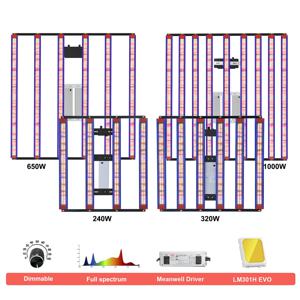 EVO MeanWell LED 성장 라이트 바, 실내 꽃 텐트용 UV IR 켜기/끄기, 식물 성장 식물 램프, 650W, 1000W, LM301H