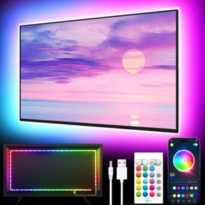 GIPOYENT TV LED 백라이트 스트립, 블루투스 앱 제어, 음악 동기화, RGB 색상, Changi 백라이트, 32-60 인치, 3M-10M