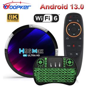 Woopker TV 박스 구글 보이스 셋톱 박스, 안드로이드 13, H96 MAX RK3528 록칩 3528, 쿼드 코어, 8K 미디어 플레이어, Wifi6 BT5.0, 2GB, 16GB