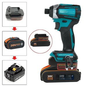 컨버터 배터리 어댑터, Worx 20V 4PIN 오렌지 리튬 이온 배터리, Makita 18V BL 리튬 이온 배터리, 전동 공구 드릴로 변환