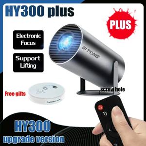 DITONG Hy300 플러스 풀 HD 홈 시어터 비디오 미니 LED 프로젝터, 영화 업그레이드 버전, 4K 안드로이드 1080P 1280x720P