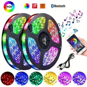 침실용 LED 스트립 조명, 5V 5050 USB RGB 테이프, 10 계량기 아이스 스트링 휴일 조명, 벽 LED 방 장식 램프, 와이파이 밴드 리본