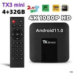 오리지널 Tanix 미니 안드로이드 11.0, 올위너 H313, 2G, 16G, 2.4G, 와이파이, 4K, TX3 TV 박스, 스마트 H. 265 TV박스, 1G, 8G, TX6