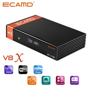 ECAMD 위성 TV 수신기 DVB S S2 S2X 1080P HD 내장 2.4G 와이파이 CA 카드 슬롯 2.4G 와이파이 V8 노바 업그레이드 GT 미디어 V8X