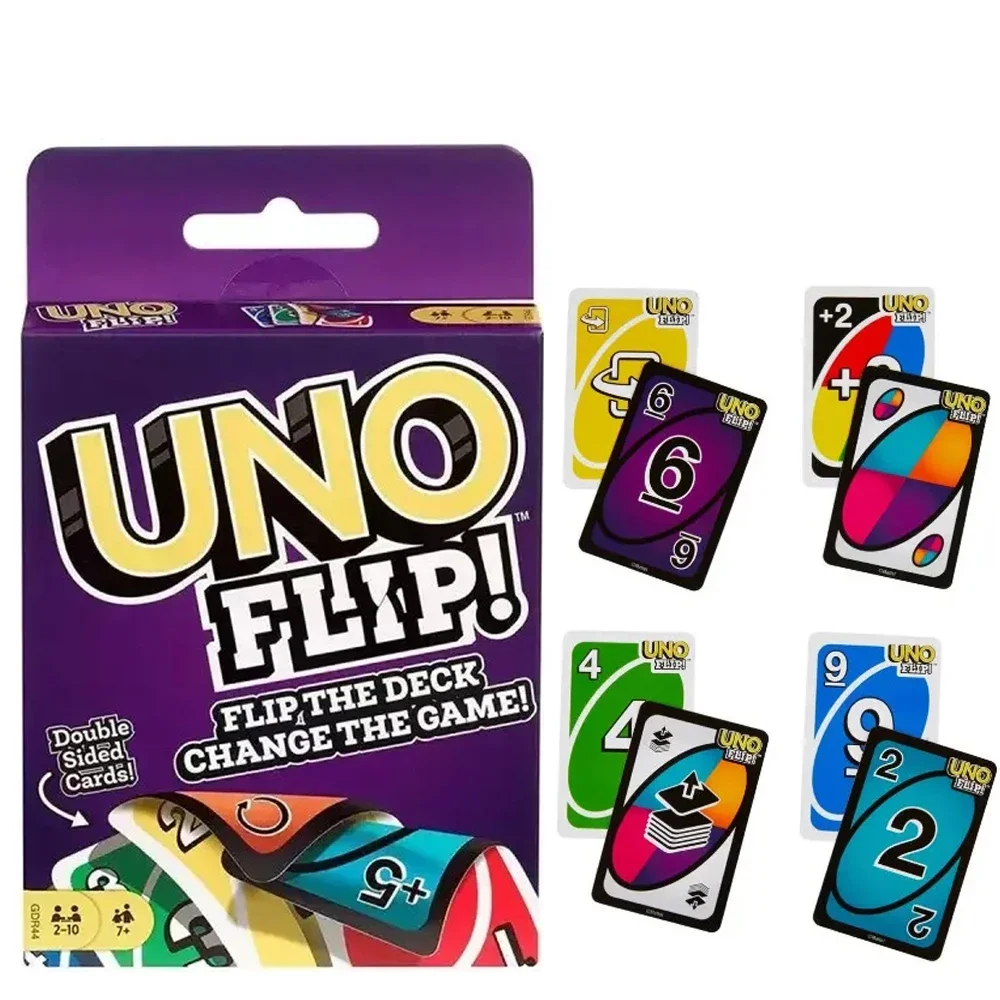 Mattel UNO 플립! 어린이용 가족 엔터테인먼트 보드 게임, 재미있는 카드 게임, 선물 상자, 1 개