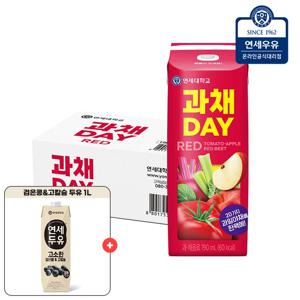 연세우유 과채데이 레드 190ml 24팩+검은콩&고칼슘두유 1L