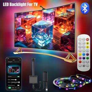 TV LED 백라이트, AR 카메라 컬러 색역 센서, RGBIC 라이트, 음악 동기화 스트립, 55-85 인치 모니터용, 조명 연결 앰비라이트