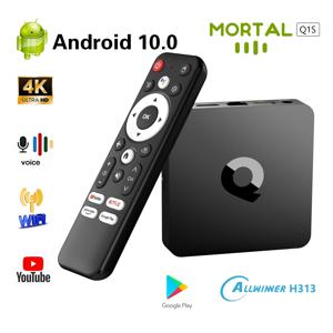 모탈 Q1S 글로벌 버전 스마트 안드로이드 TV 박스, 4K 스트리밍 미디어 플레이어, AllwinnerH313 BT 음성 어시스턴트, H.265, IPTV 2.4G5GWifi