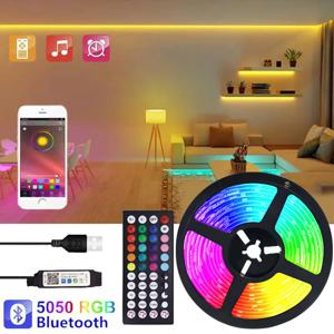 LED 스트립 라이트 블루투스 USB 5050 SMD 5V USB RGB 조명, 유연한 LED 램프 테이프 리본, 접착식 TV 데스크탑 다이오드 장식